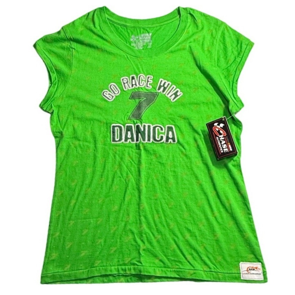 Chase Authentics Danica Patrick Go Race Win 7 Graphic T-Shirt Womens XL NWT-2272